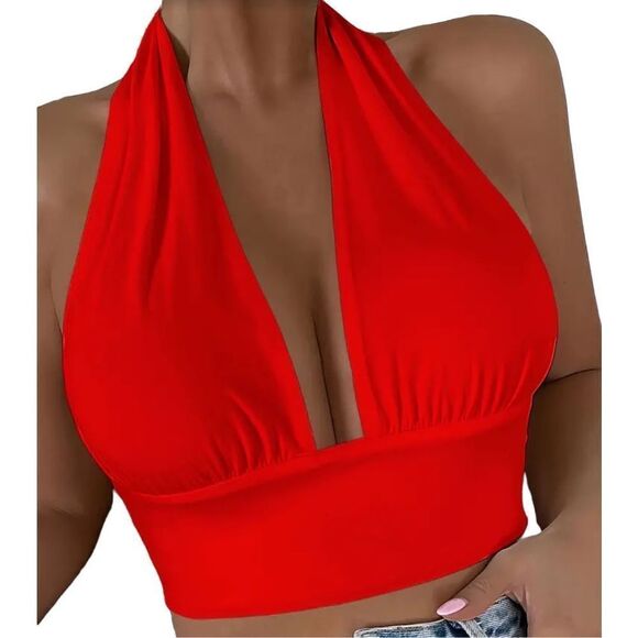 New Women’s Red Halter Top XL - Picture 1 of 3